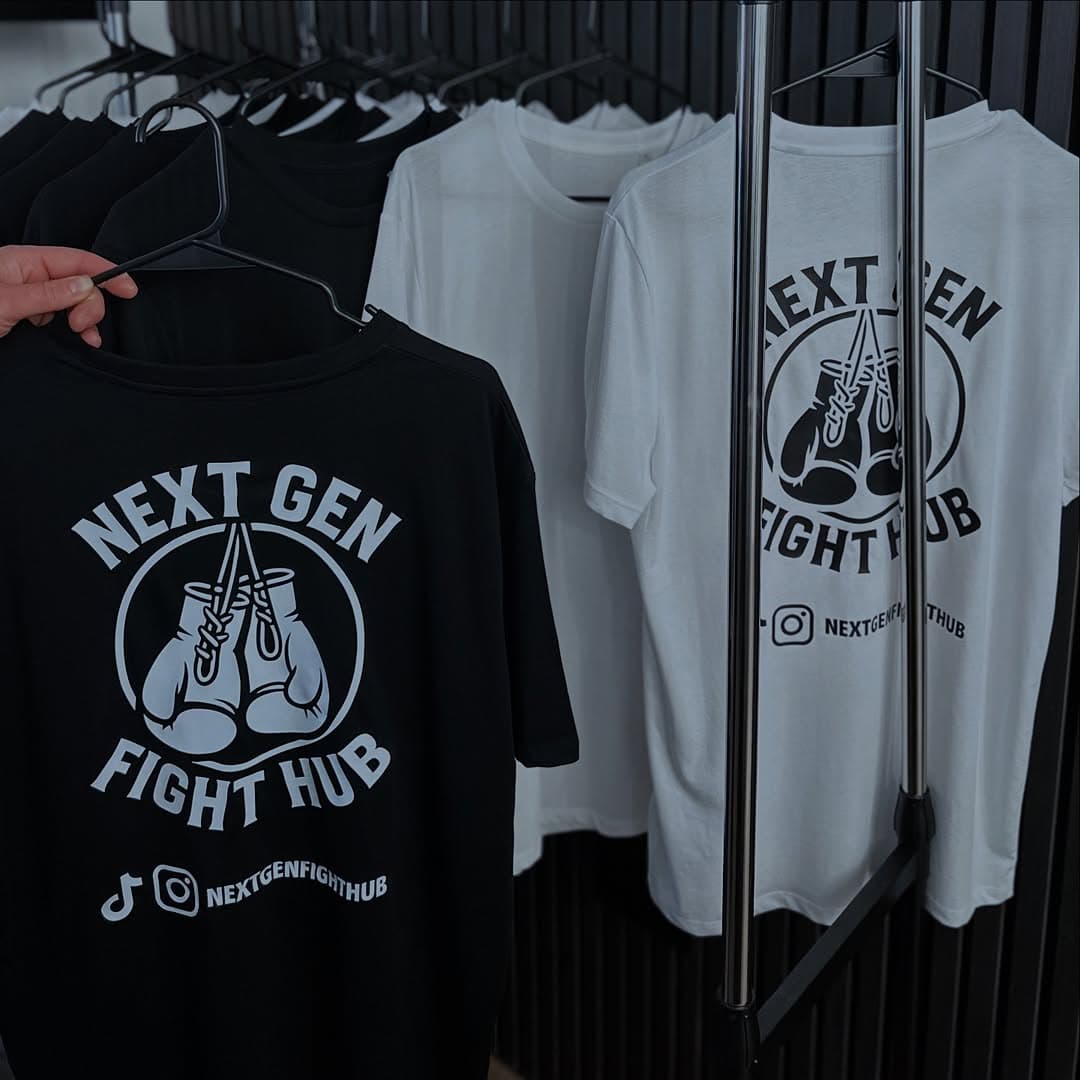 Next Gen Fight Hub T-Shirts - Black and White Available